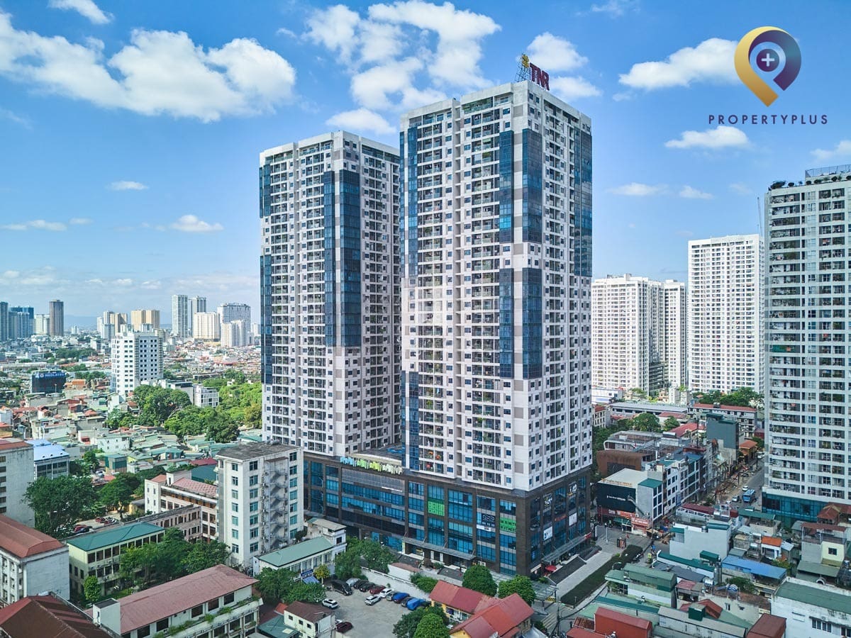 Toàn cảnh tòa nhà TNR Gold Season nhìn từ trên cao vào ngày nắng đẹp